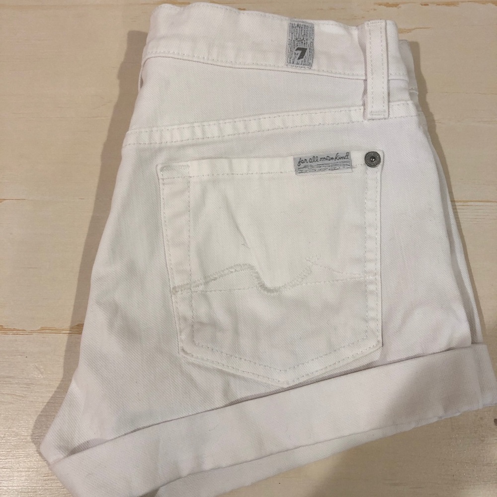 White denim shorts